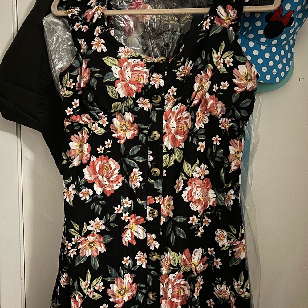 No Boundaries Black Floral Dress